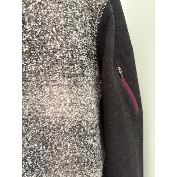 Title Nine Long Sweater Jacket Wool Blend Coat Size Large Gray Black Plaid - Picture 3 of 8